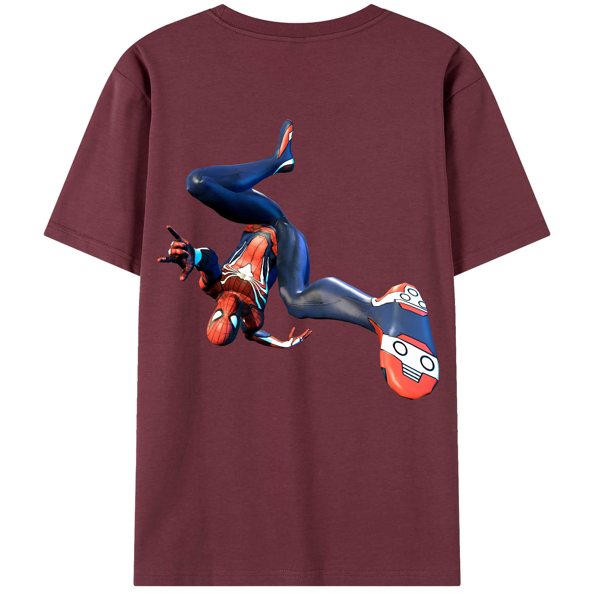 （画像用） Spider Man スパイダーマン 綿100％半袖Tシャツ（背面プリント）